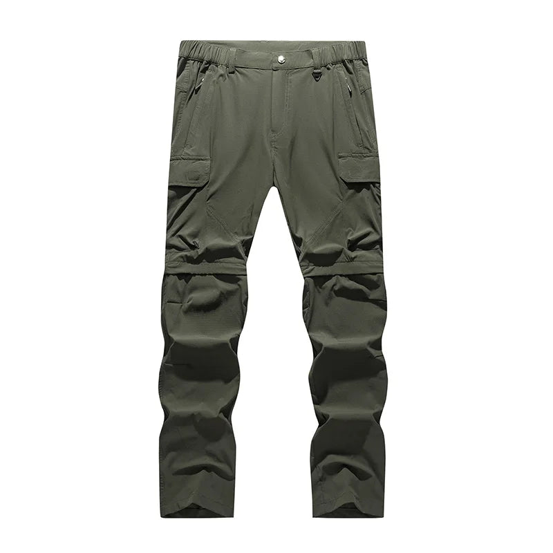 Pantalones convertibles de senderismo tipo cargo para hombre, impermeables, de secado rápido, livianos, con cremallera extraíble, perfectos para aventuras al aire libre, pesca y camping, equipo de senderismo versátil para