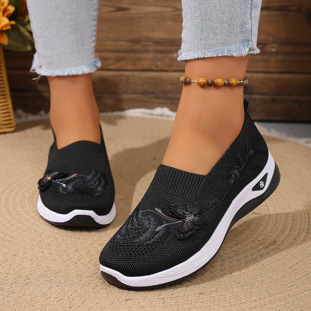 Zapatillas Deportivas de Punto Ligeras y Duraderas para Mujer, Microfibra Transpirable, Primavera Verano, para Uso Diario, Caminar al Aire Libre, Casual