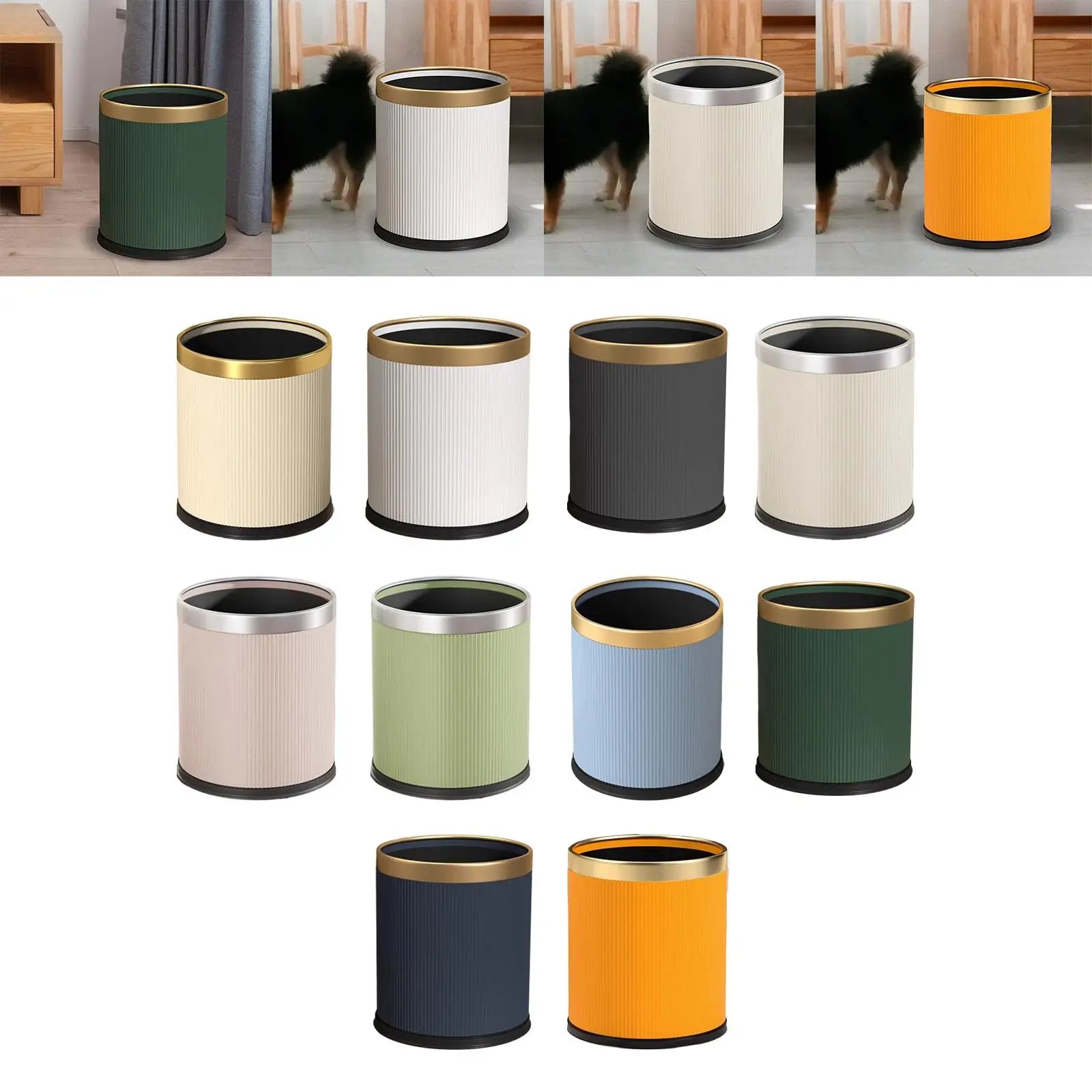 Cubo de basura moderno con tapa abierta, cesta de basura rústica Simple, sala de estudio ligero para cubo de basura, baño, dormitorio, baño, Hotel