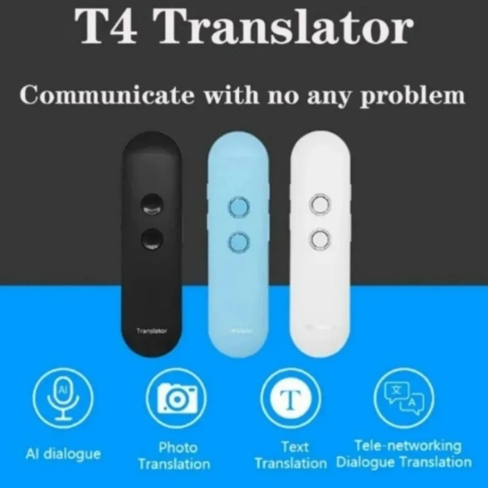 Mini T4 AI Translator Smart Pen Inalámbrico, 40 Idiomas, Compatible con Bluetooth, Portátil, Traducción de Voz Instantánea Bidireccional en Tiempo Real