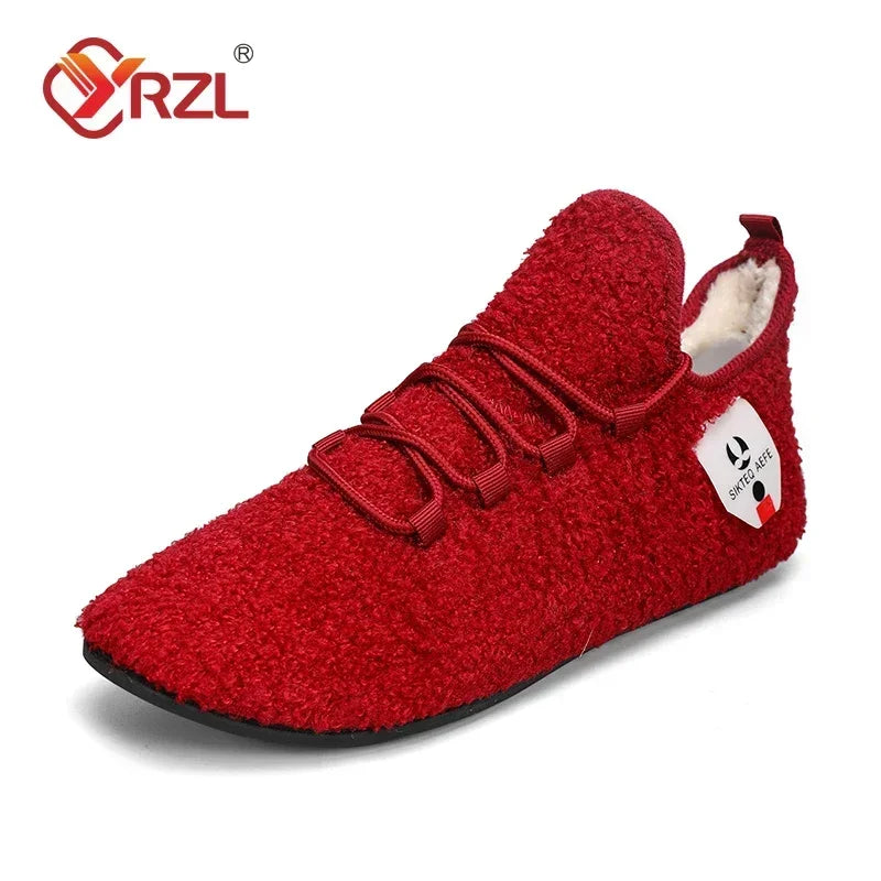 Zapatillas de Algodón con Cordones para Hombre YRZL Cálidas de Invierno