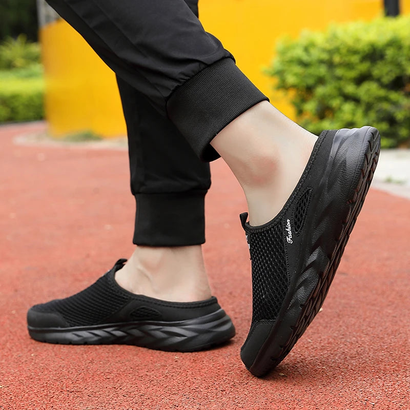 YRZL Zapatos Casuales Hombres Verano Medio Zapatos Zapatillas Diapositivas Slip on Zapatos Hombres Malla Transpirable Suave Cómodo Zapatillas para Hombres