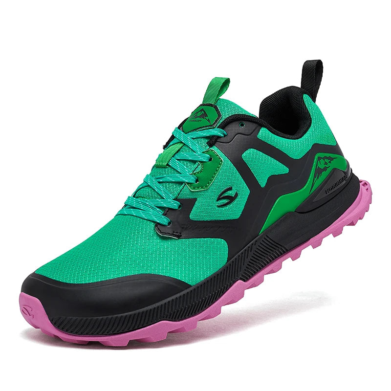 HOBIBEAR Zapatillas de senderismo unisex con cordones Zapatos para caminar Viajes al aire libre Zapatillas de deporte de cuero artificial