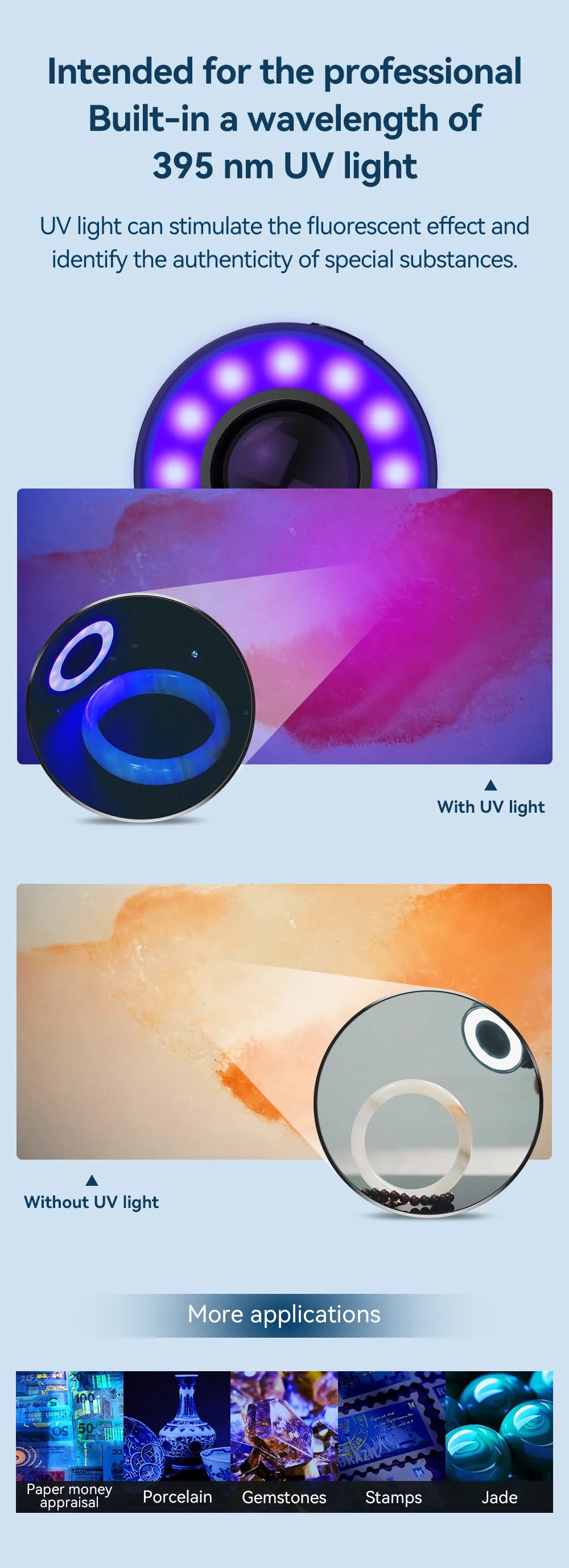 Lente Microscopio 120X APEXEL para Smartphone con Luz LED