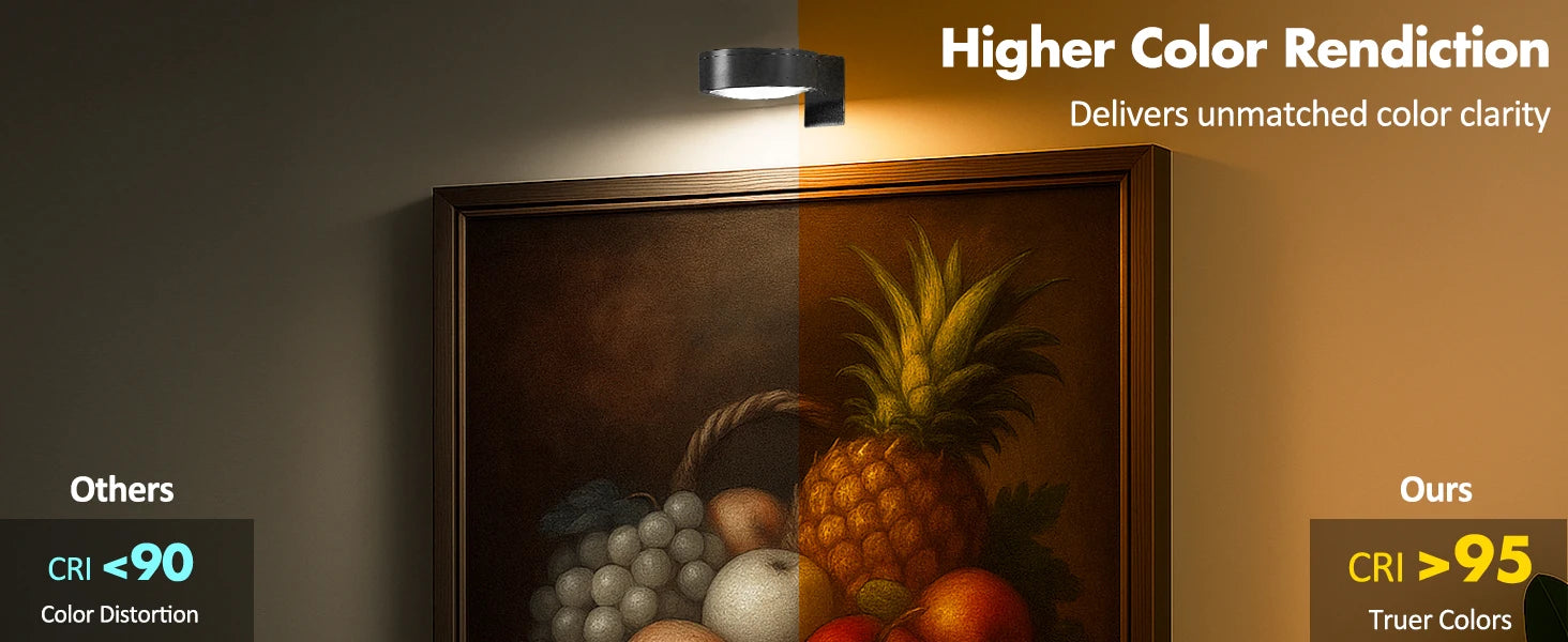 Luz de imagen con pilas Luz de pintura LED magnética con temporizador regulable remoto 3 modos de iluminación Luz de exhibición de arte Negro