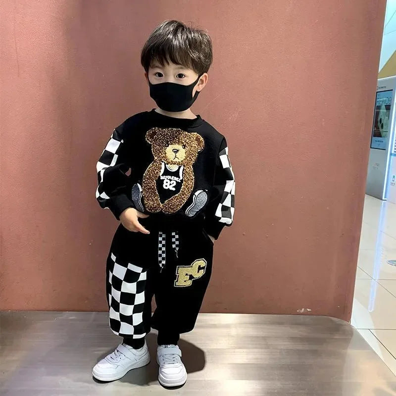 Sudaderas con capucha de moda para bebés, conjuntos de ropa para niños y niñas, sudadera de manga larga y pantalones, traje informal para primavera y otoño