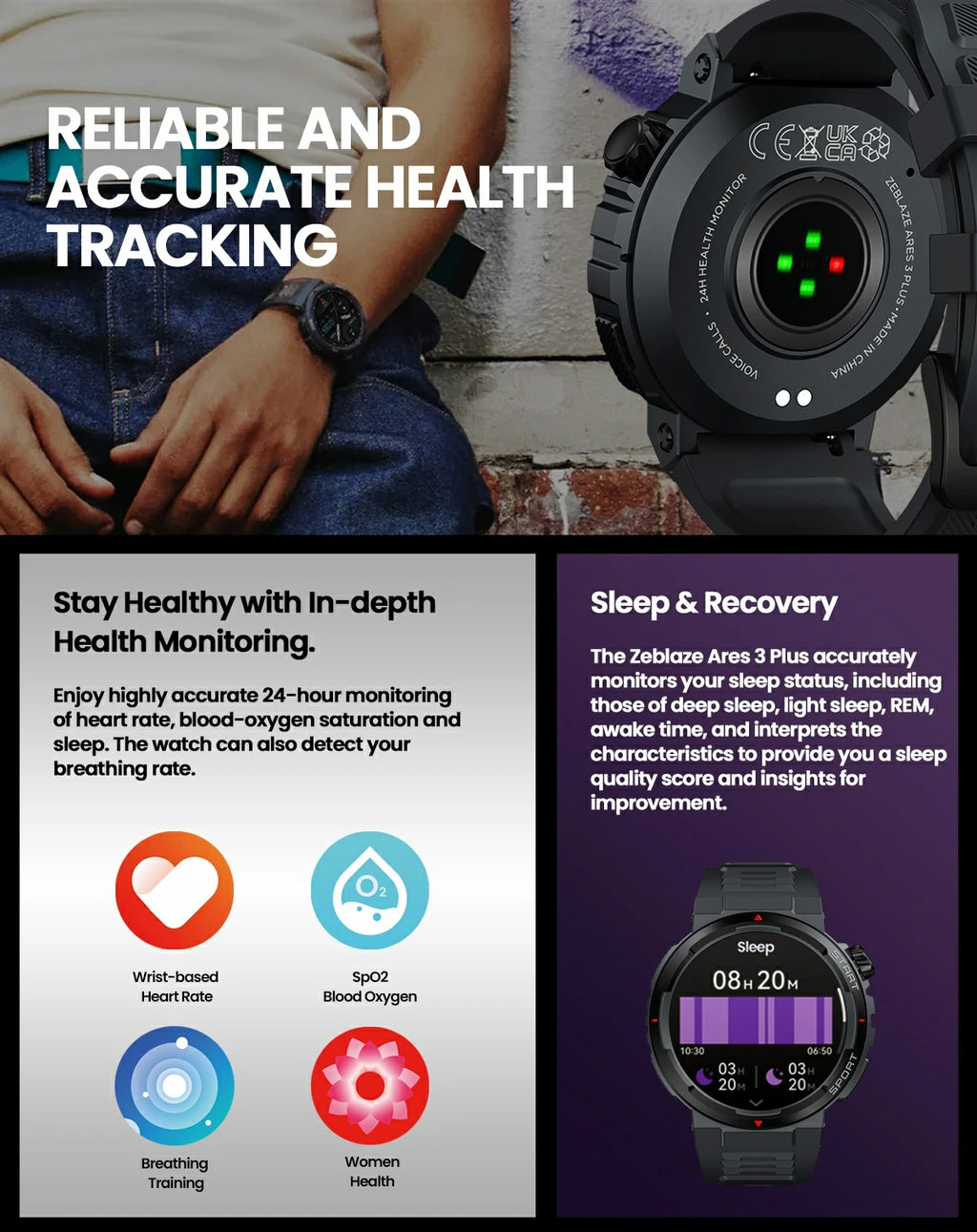 Zeblaze Ares 3 Plus Reloj Inteligente AMOLED