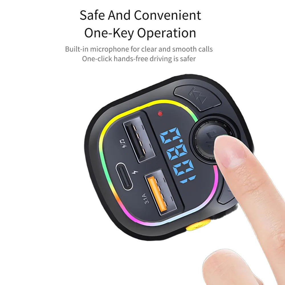 Transmisor FM Bluetooth para Auto Manos Libres con Cargador USB