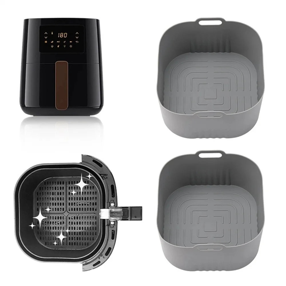Bandeja de silicona reutilizable cuadrada para freidora de aire, molde para pan con tapete de silicona, molde para pasteles para herramientas de parrilla HD9252, HD9200 y HD9255