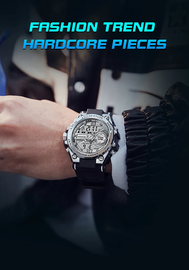 Reloj Deportivo Militar SANDA 6092 Pantalla Dual LED, Resistente al Agua