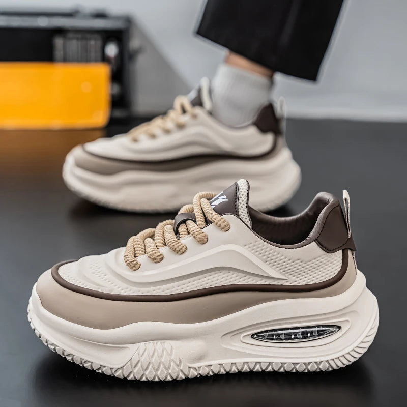 Zapatos Deportivos Casuales para Hombre, Zapatos de Skate con Suela Gruesa a la Moda, Zapatos Modernos y Cómodos para Hombre, Adecuados para Exteriores