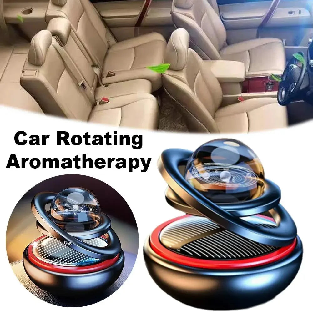 Ambientador Solar Giratorio para Coche, Difusor de Aromaterapia, Perfume para el Interior del Vehículo, Fragancia en Aerosol sin Pastillas ﻿