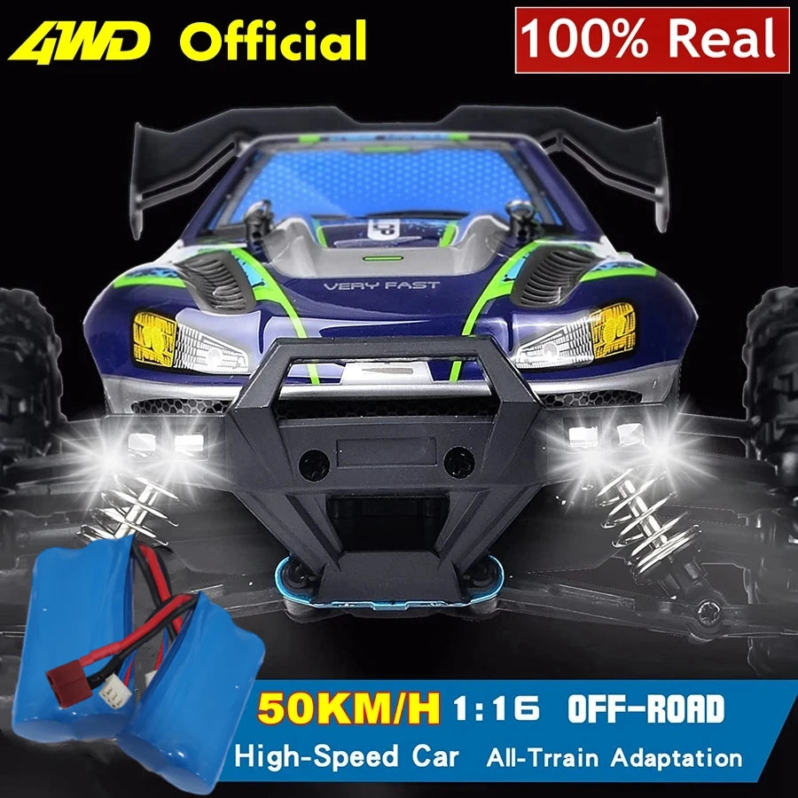 Coche Todoterreno RC 4WD sin Escobillas, Alta Velocidad 50-80 KM/H