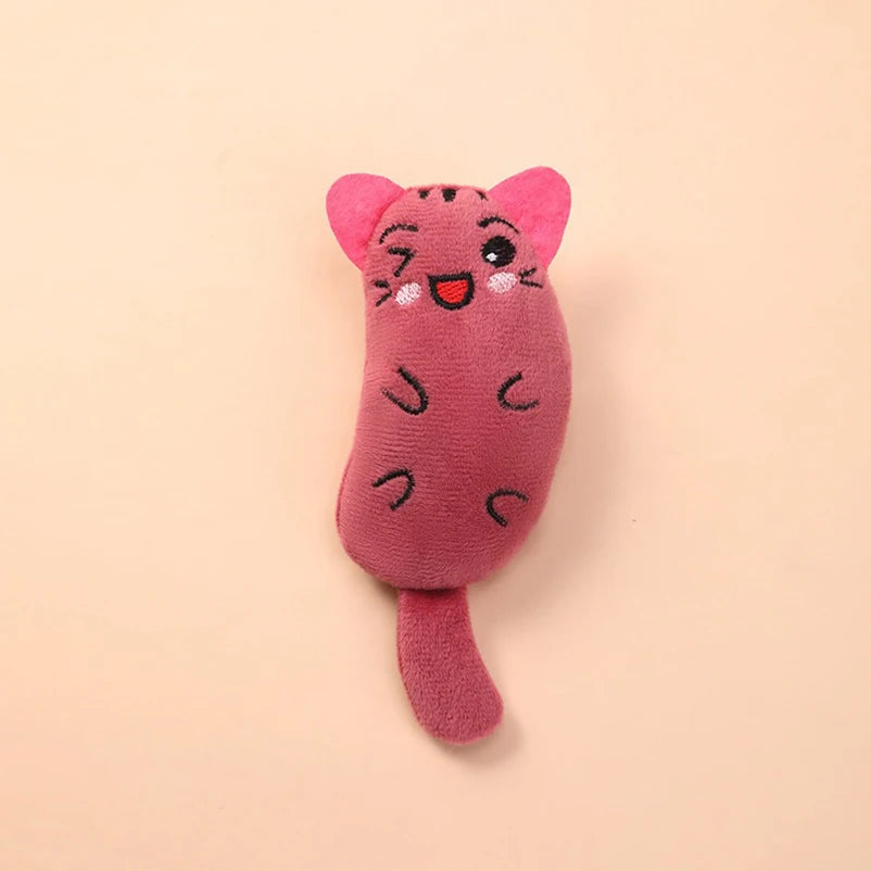 Juguetes con forma de perro y gato de dibujos animados, muñecos de peluche para cachorros resistentes a mordeduras, interactividad de autodenimiento para rechinar y limpiar los dientes