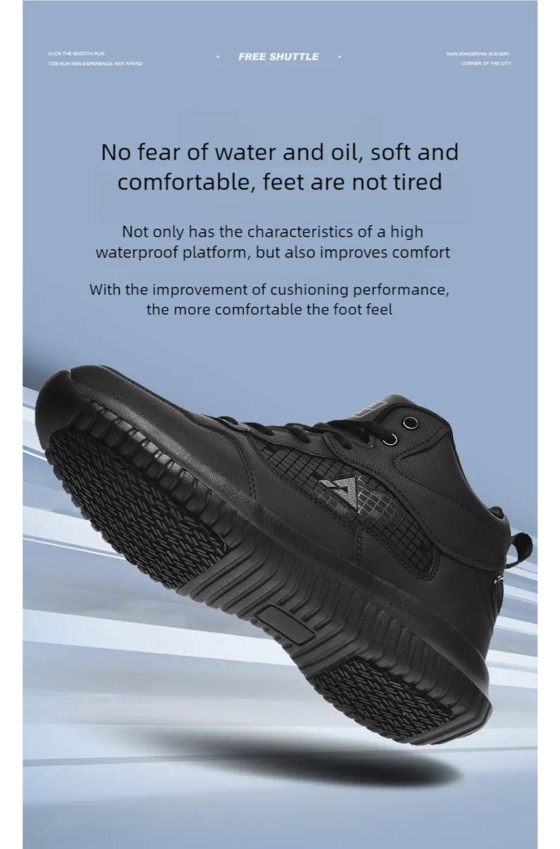 Zapatos de Chef para las cuatro estaciones, suela suave, antideslizantes, impermeables, a prueba de aceite, zapatos de trabajo de cocina, zapatillas ligeras informales de moda de talla grande para hombre