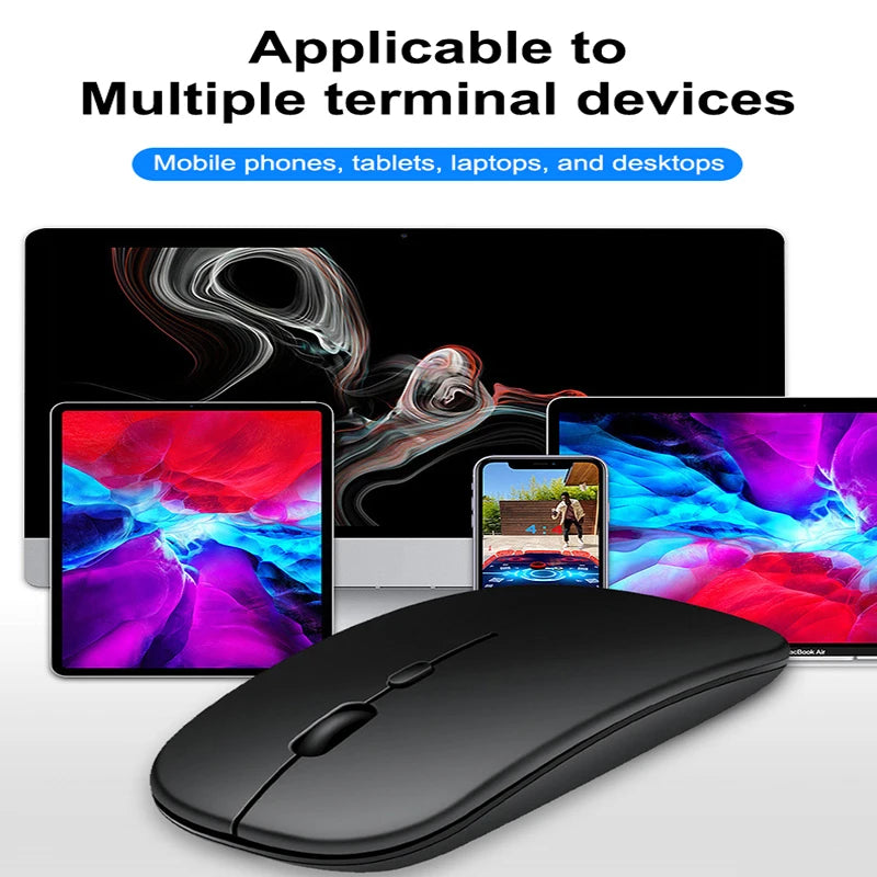 Ratón inalámbrico portátil compatible con Bluetooth 2,4 GHz modos duales ratón de ordenador con Nano receptor para Notebook PC portátil Macbook