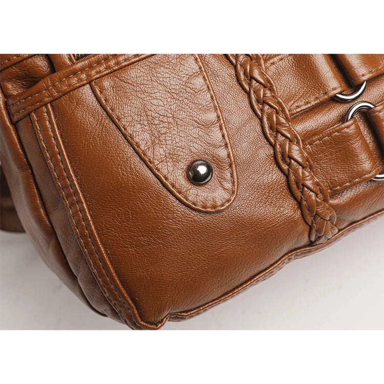Bolso Bandolera Retro de Cuero Sintético para Mujer