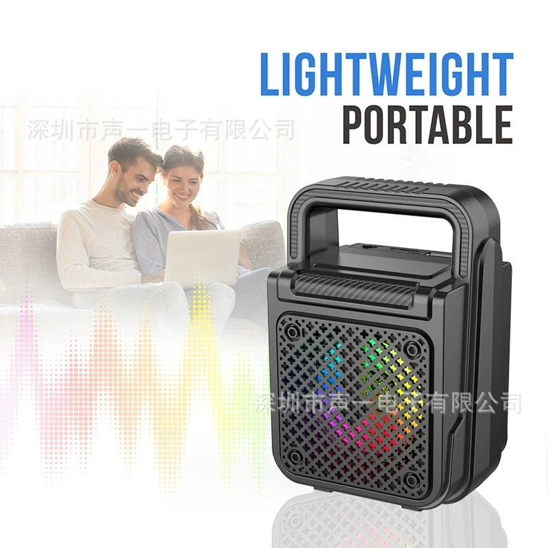 Altavoz Karaoke Bluetooth 8W con Micrófonos Inalámbricos y LED RGB
