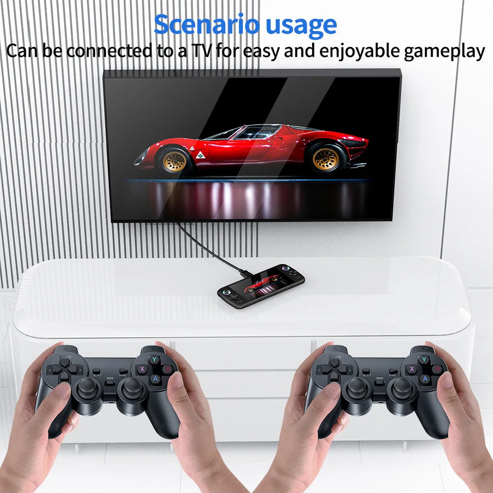 Consola de Juegos Portátil M27, 128G, Más de 30000 Juegos, Pantalla IPS de 7 Pulgadas