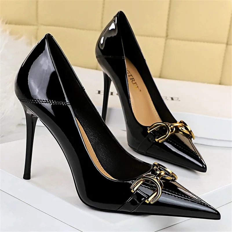 Zapatos de Tacón Alto Stiletto con Hebilla para Mujer