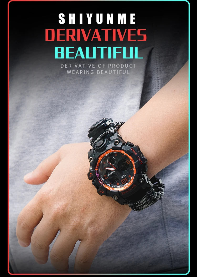 Reloj Militar SHIYUNME para Hombre con Brújula, LED y Temperatura