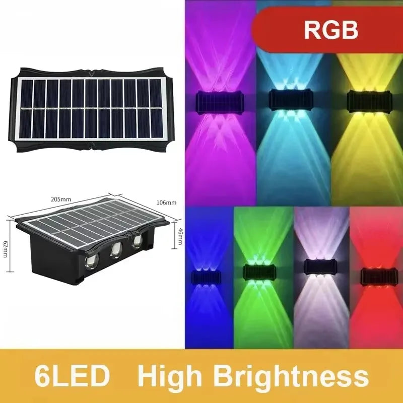 Lámpara Solar LED de Pared Exterior para Jardín y Patio