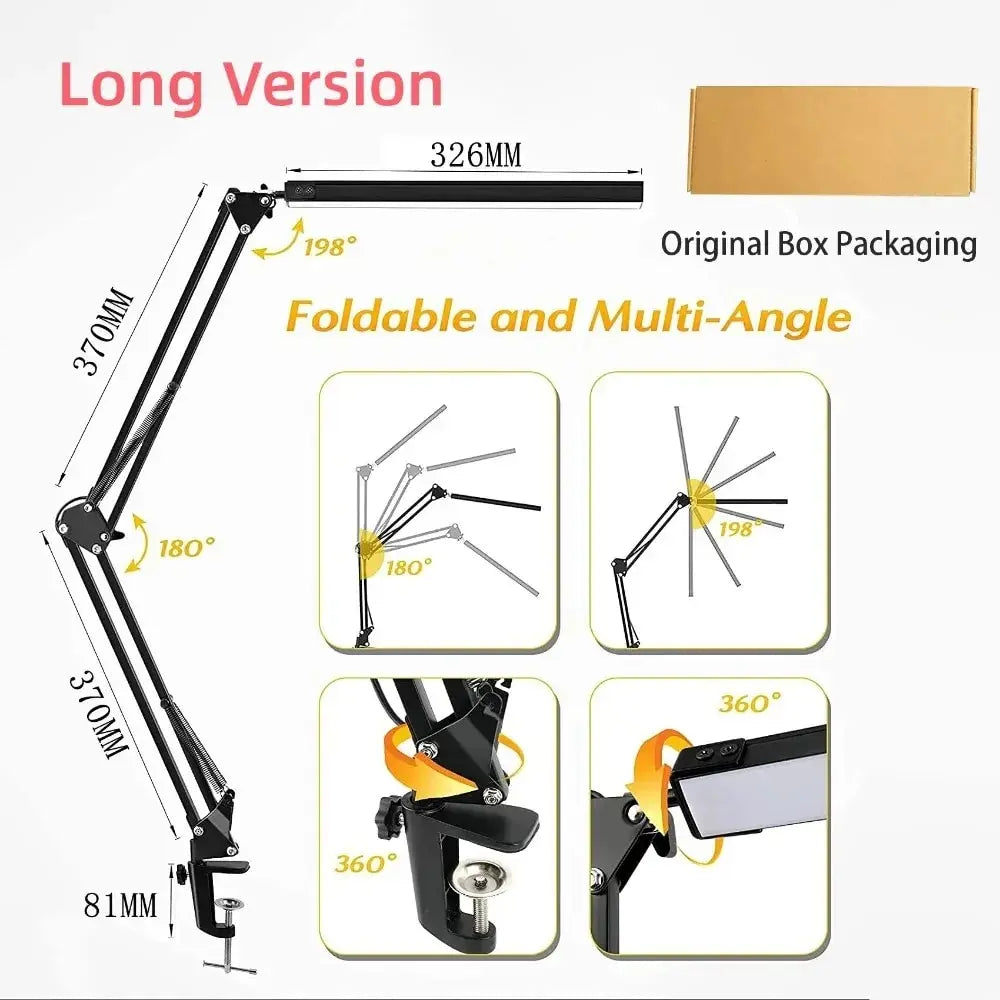Lámpara LED de Escritorio Plegable con Clip Metálico 3 Colores