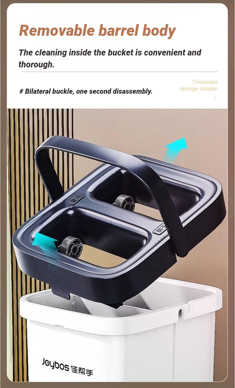 Fregona giratoria JOYBOS con cubo y cabezal de microfibra de 33 cm