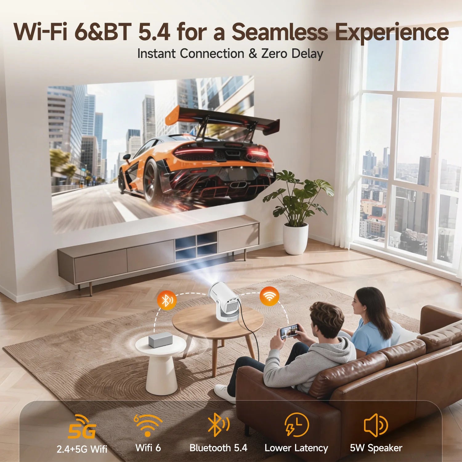 Proyector Magcubic HY320Pro Full HD Android 14 Nativo 1080P Enfoque Automático Portátil Cine en Casa Control por Voz Actualización del HY300 Pro