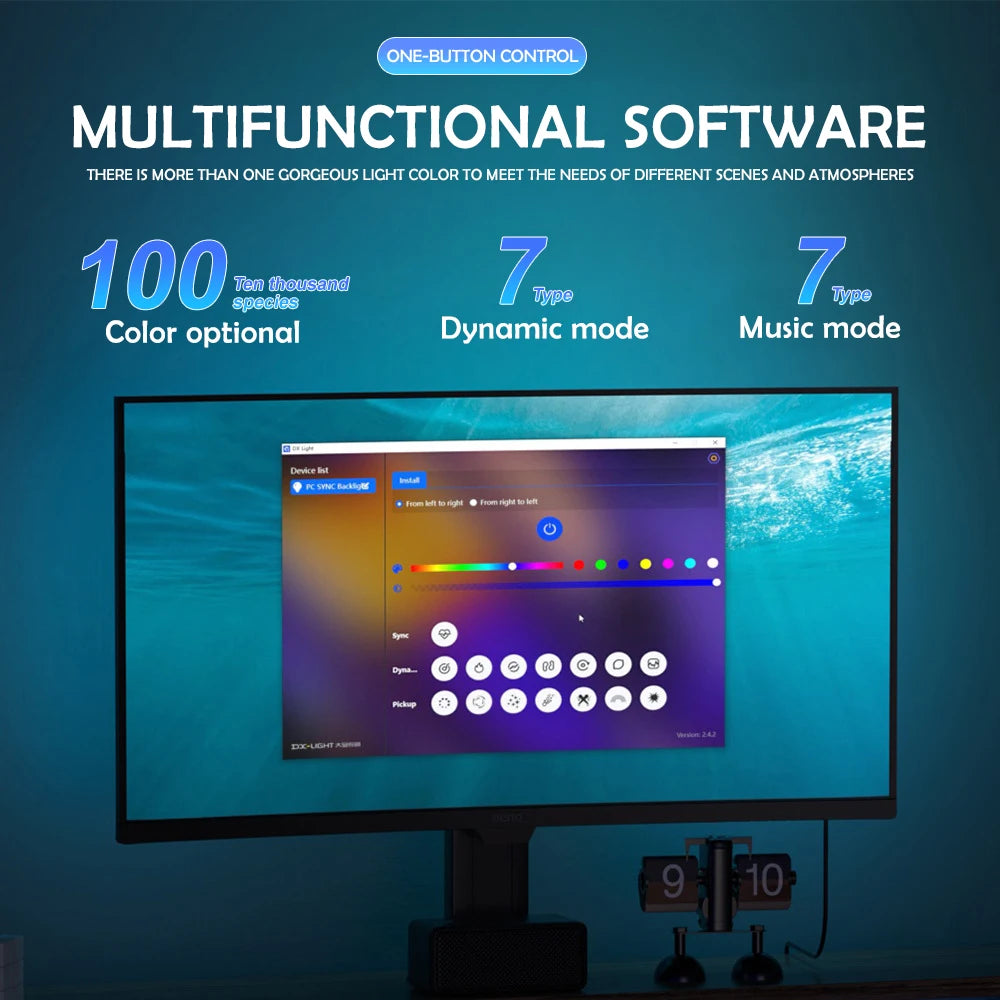 Tira de luces RGB para videojuegos, Monitor con retroiluminación, pantalla LED, sincronización de PC, pantalla de ambiente, aplicación, sincronización de música, decoración, sala de juegos, fiesta