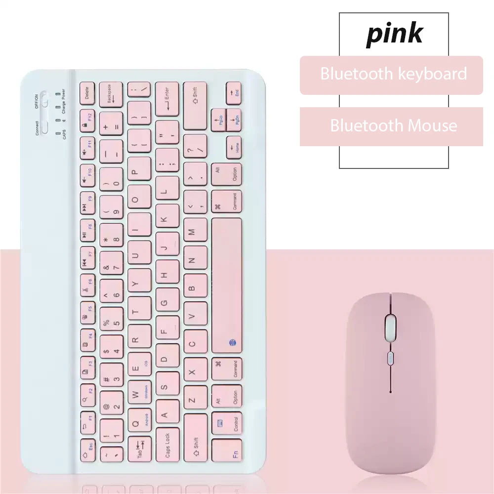 Teclado inalámbrico Bluetooth Universal para teléfono móvil, tableta, teclado y ratón, Mini teclado Bluetooth, accesorios para teclado Ipad