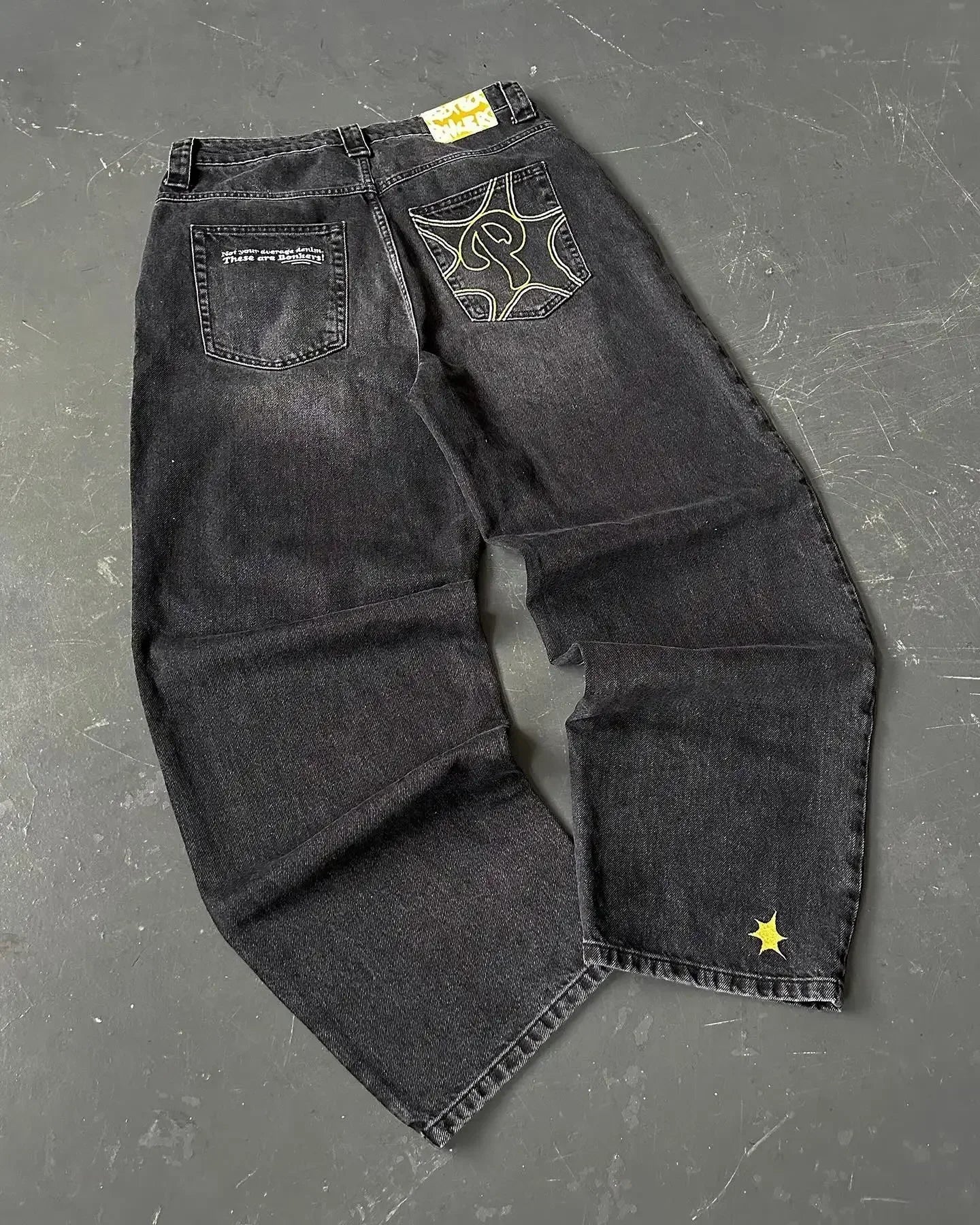 Pantalones Vaqueros Holgados Vintage de Pierna Ancha Y2K para Mujer