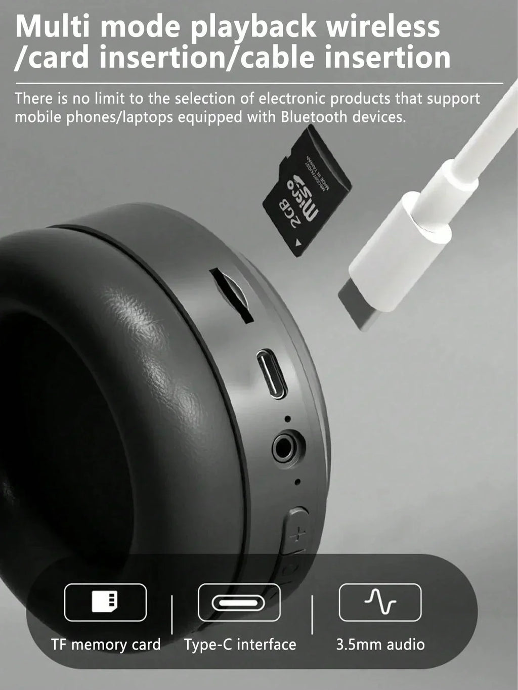 M5 Auriculares Bluetooth 5.3 Modo Dual Plegables