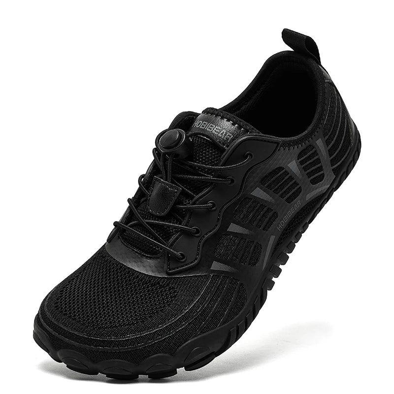 HOBIBEAR Zapatillas Descalzas para Hombre, Banda Elástica, Punta Ancha