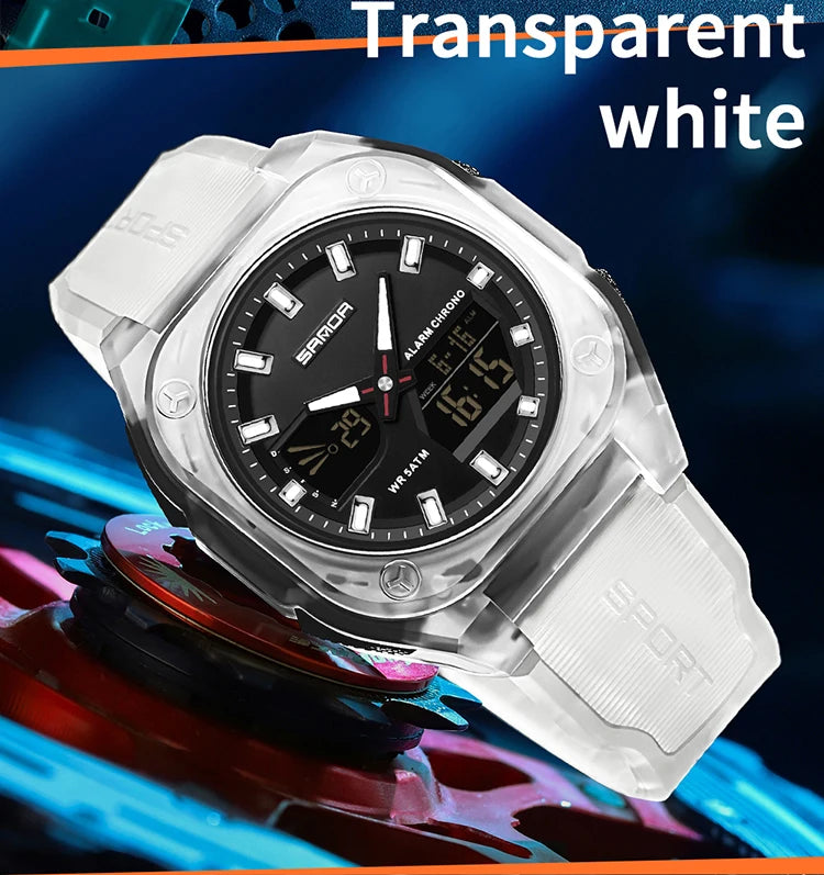 Reloj Digital Deportivo SANDA 6268 para Hombre Impermeable Multifunción