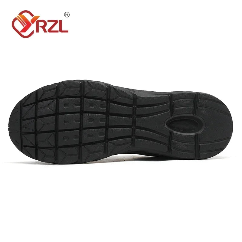 YRZL Zapatillas para correr Zapatillas de deporte de cuero artificial impermeables Zapatos deportivos al aire libre Hombres Zapatillas casuales ligeras para caminar para hombres