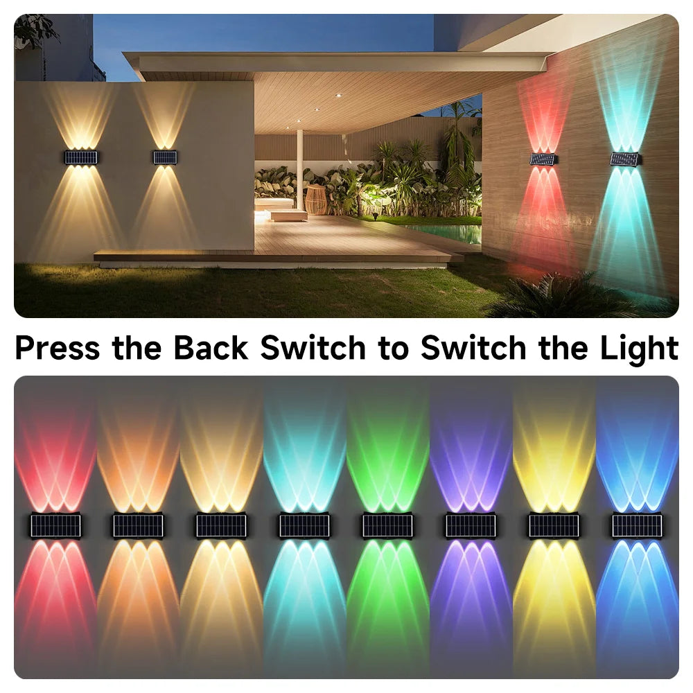 Lámpara Solar LED de Pared para Jardín - Impermeable con RGB