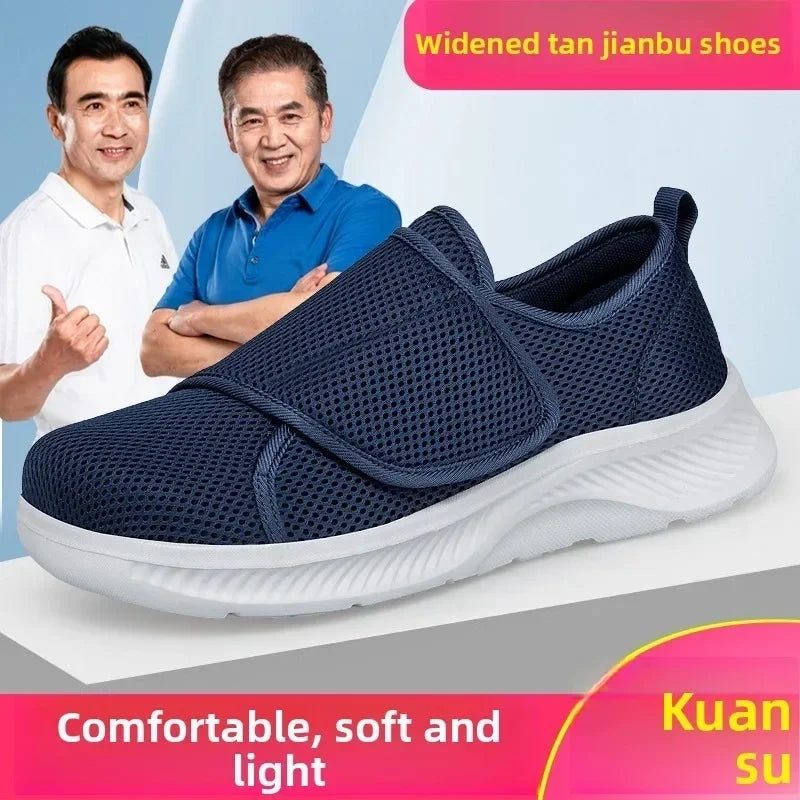 Zapatos de malla transpirables para hombre con cierre ajustable antideslizante