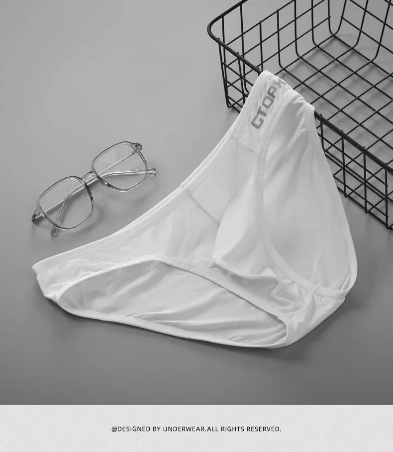 Paquete de 3 calzoncillos para hombre, calzoncillos de cintura baja, bolsa convexa en U, Bikini Sexy cómodo que absorbe la humedad para hombre