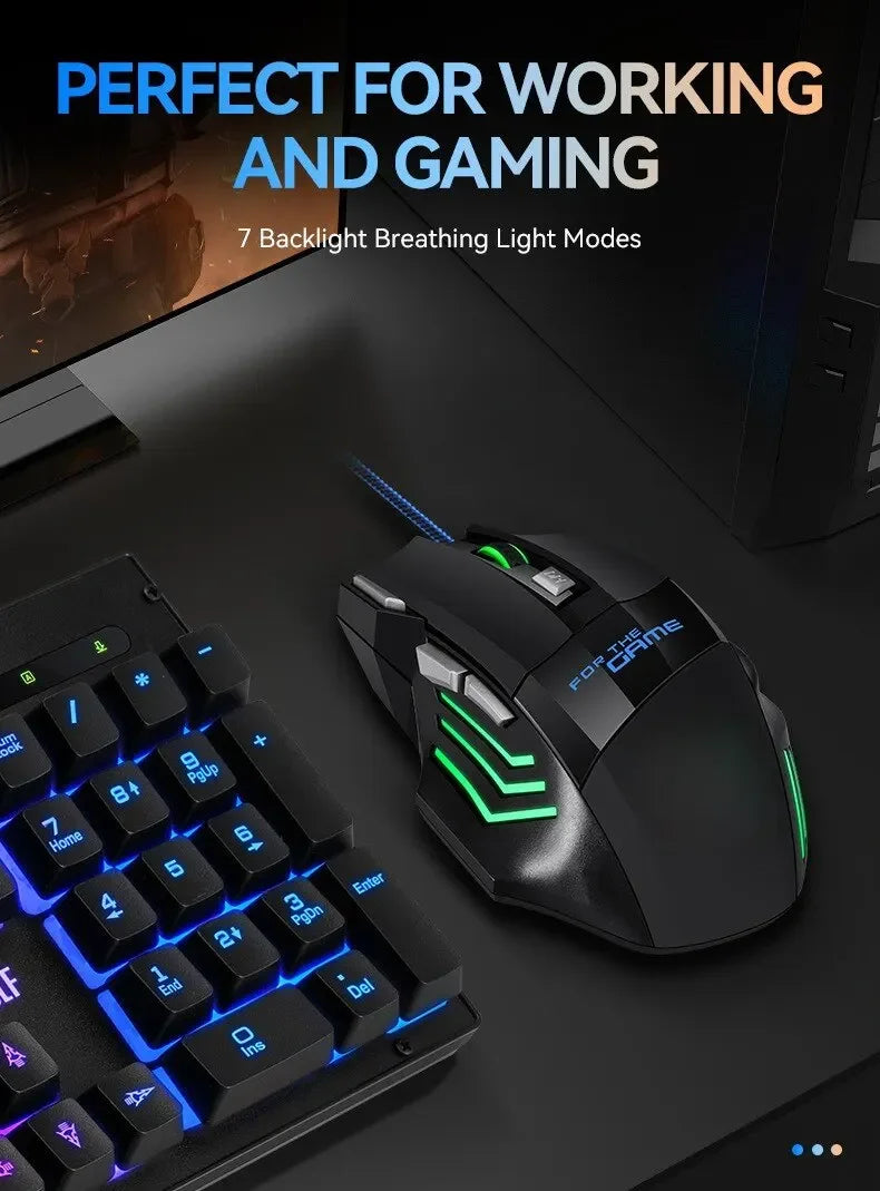 1 unidad, nuevo ratón USB para juegos Hyperspeed, ratón ergonómico retroiluminado RGB para juegos, ratón con cable 7D Esports para ordenador portátil y Gamer