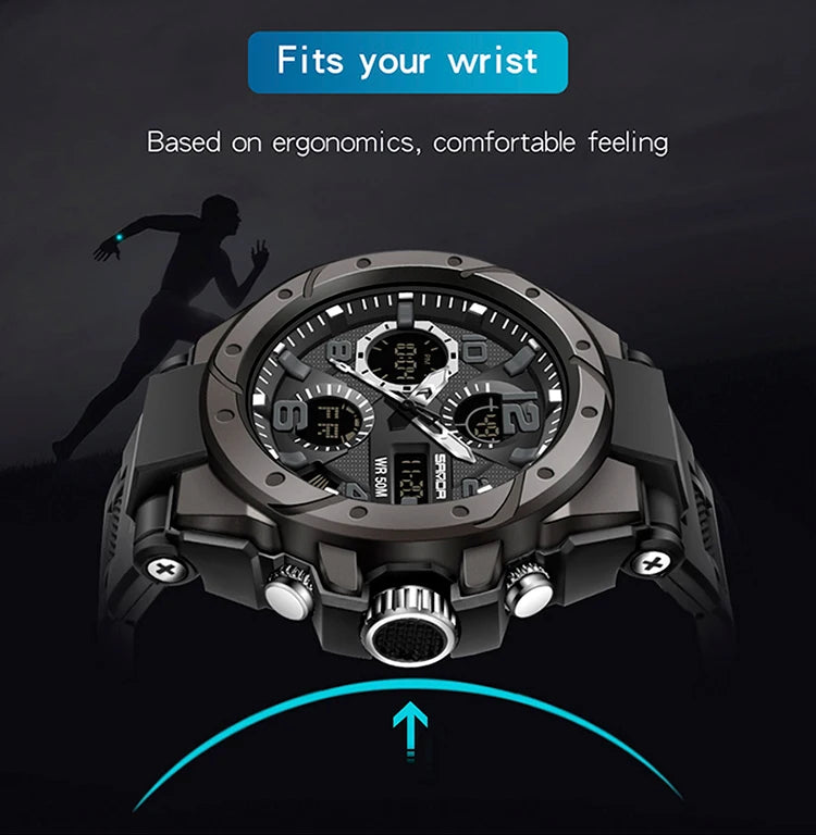 Reloj Militar SANDA Digital LED Doble Pantalla para Hombre