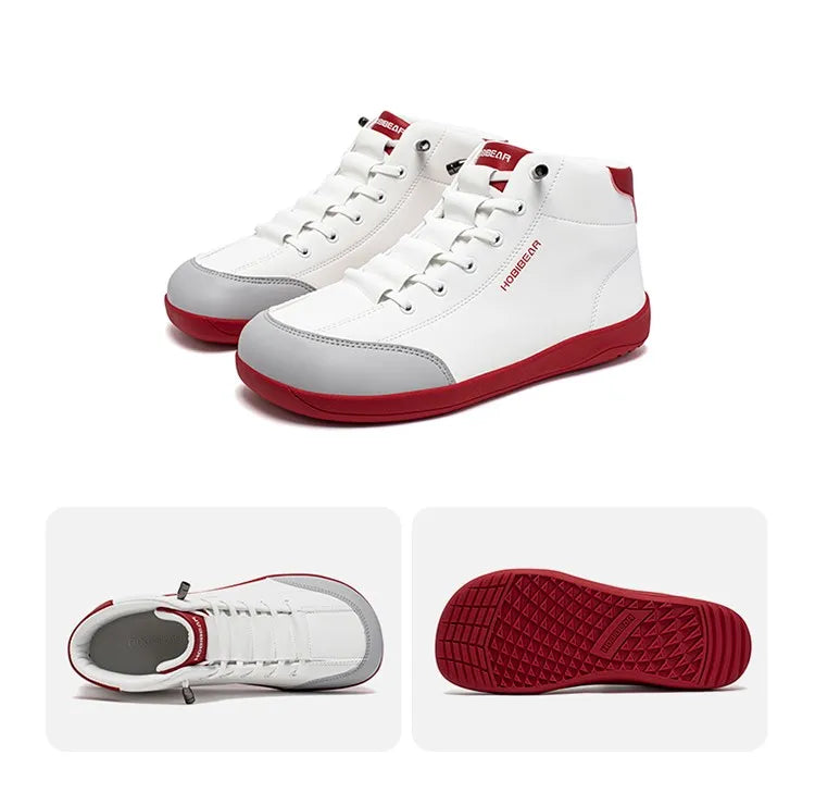 HOBIBEAR Zapatos descalzos de caña media, botines minimalistas con punta ancha Unisex, zapatillas antideslizantes de cuero Artificial para exteriores