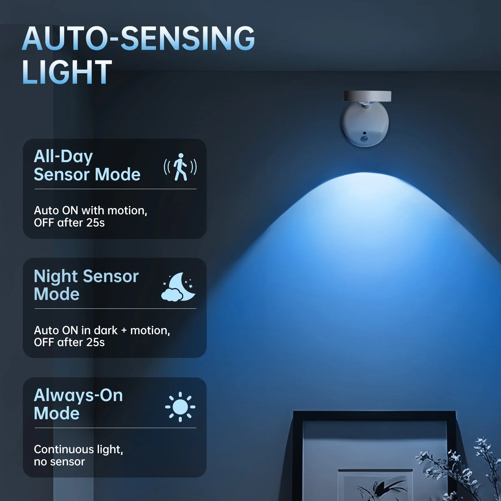 Lámpara de Pared LED RGB con Sensor, 16 Colores