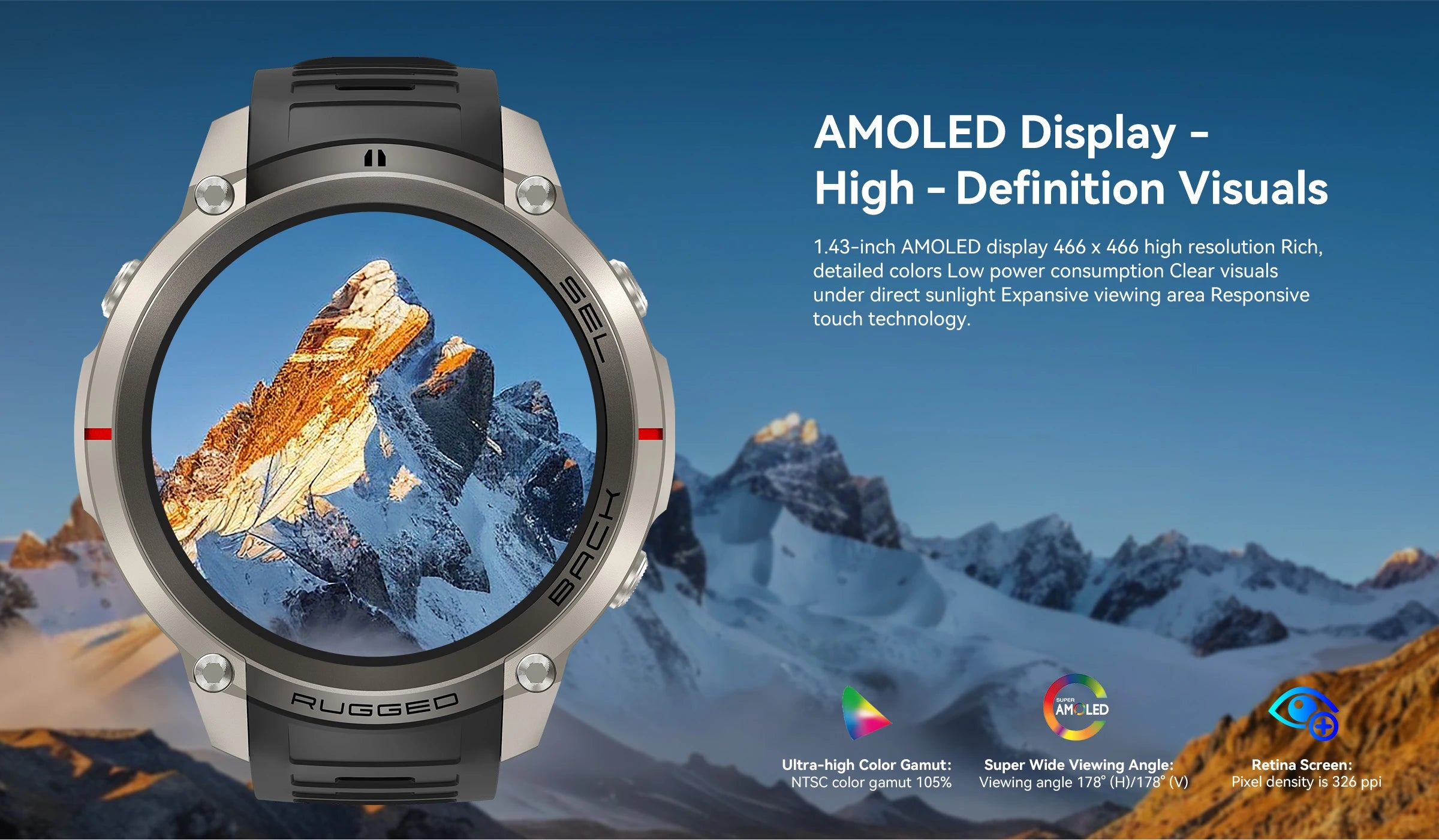 Reloj Inteligente GPS 1.43 Mapa Sin Conexión