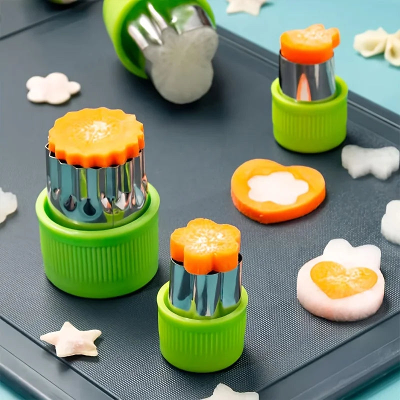 9 piezas/juego de corte de galletas y verduras de acero inoxidable-mini moldes en relieve de frutas y galletas para hornear de niños