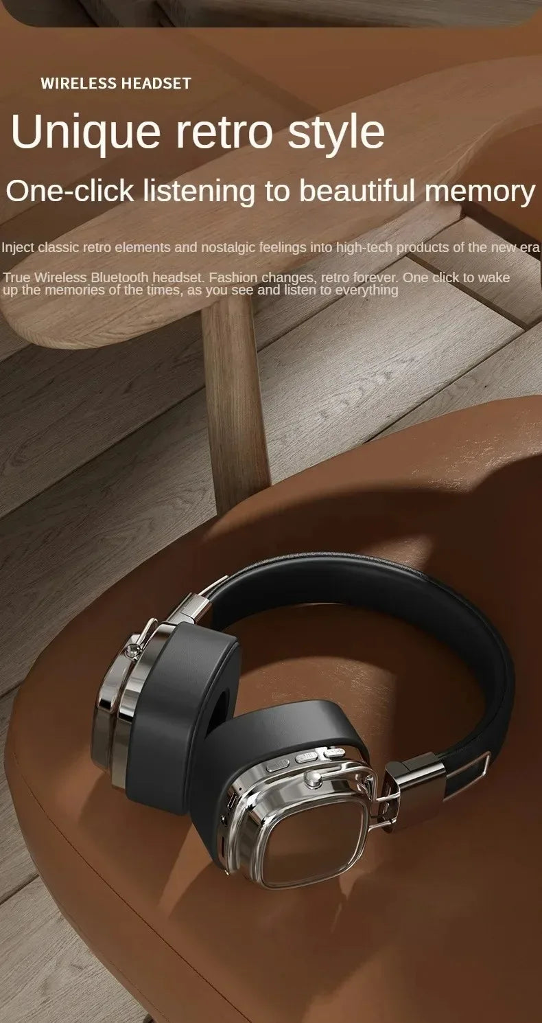 Auriculares Bluetooth 5.3 Retro Plegables Batería Larga