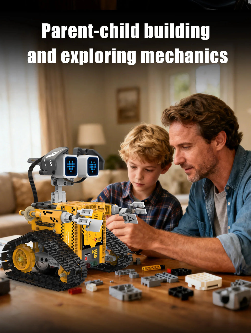 Montaje de modelo de robot transformable 5 en 1 con pantalla Digital, juguete de bloques de construcción de robot de control remoto, juguete para regalo para niños