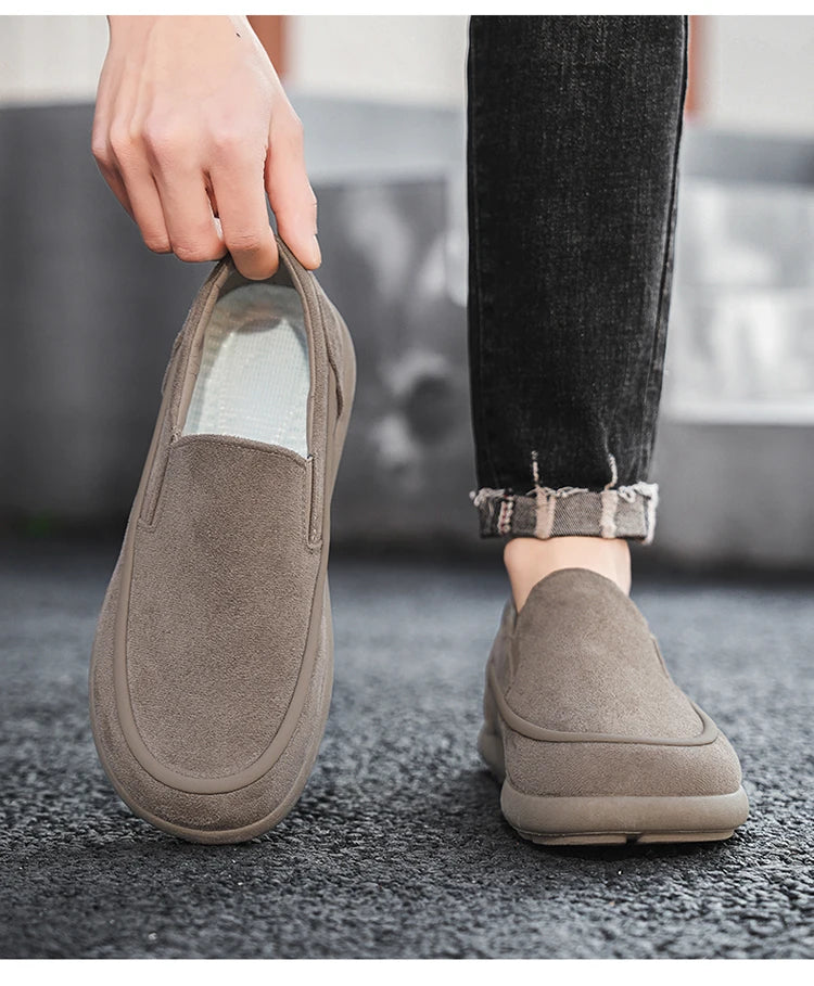 Zapatillas sin cordones para hombre, transpirables, modernas, versátiles, informales, mocasines, zapatos cómodos para conducir, mocasines ligeros