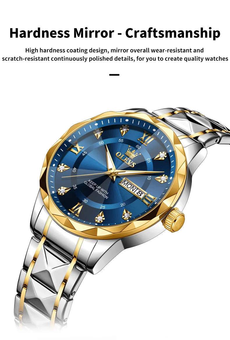 Reloj de Cuarzo OLEVS para Hombre con Calendario de Acero Inoxidable