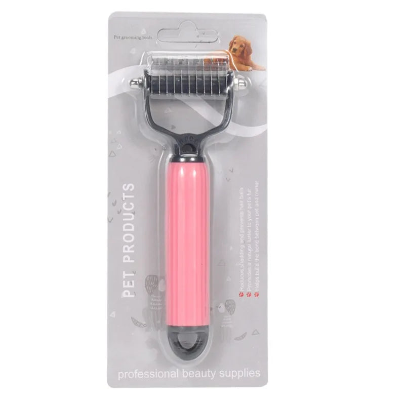 Peine Profesional Universal de Doble Cara de Acero Inoxidable para Desenredar el Pelo de Mascotas, Herramienta de Aseo para Eliminar el Pelo Suelto de Perros
